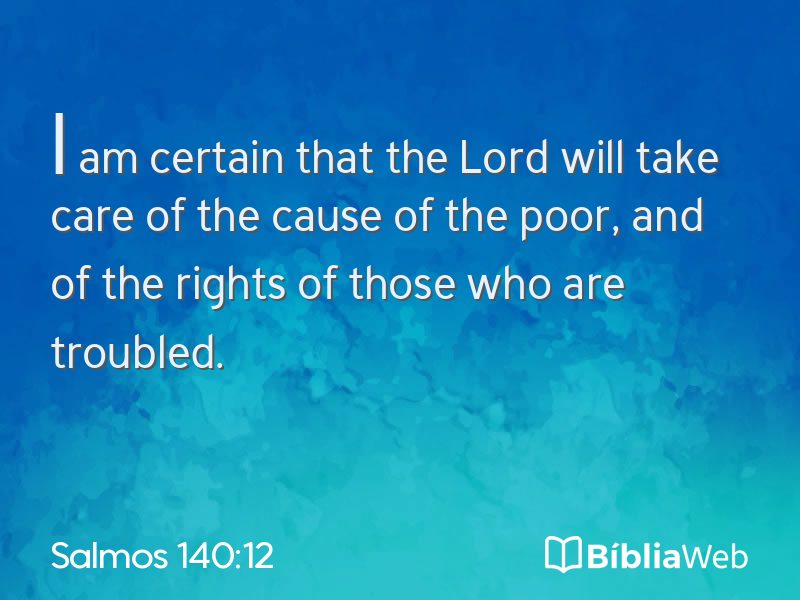 Salmos 140:12 em imagem para compartilhar