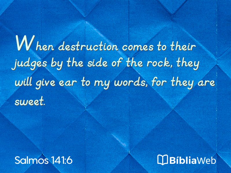 Salmos 141:6 em imagem para compartilhar