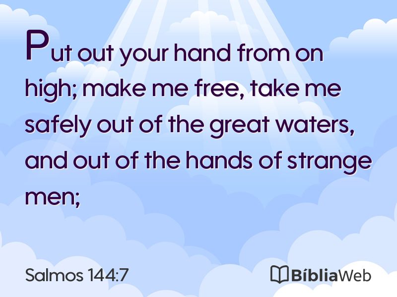 Salmos 144:7 em imagem para compartilhar