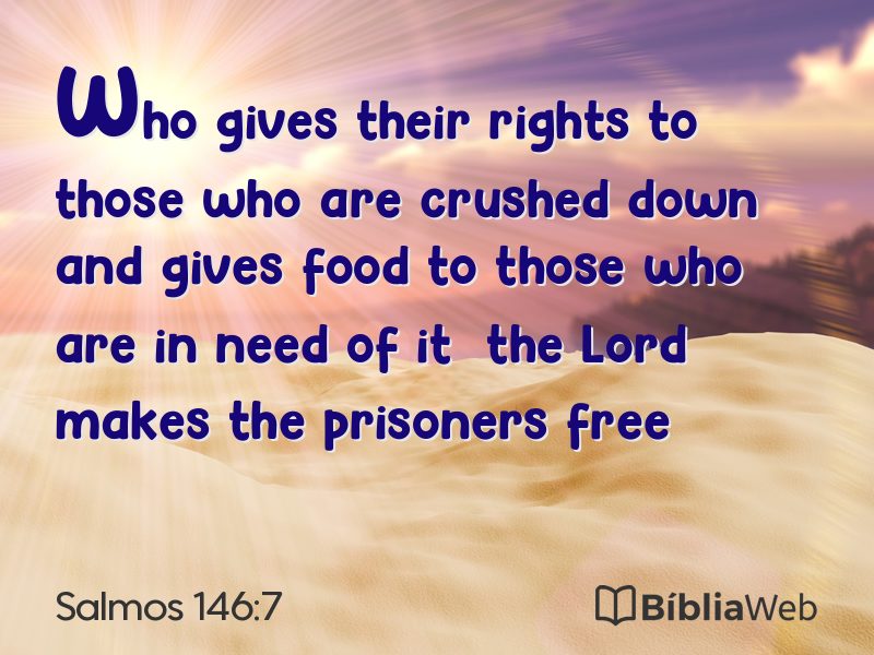 Salmos 146:7 em imagem para compartilhar