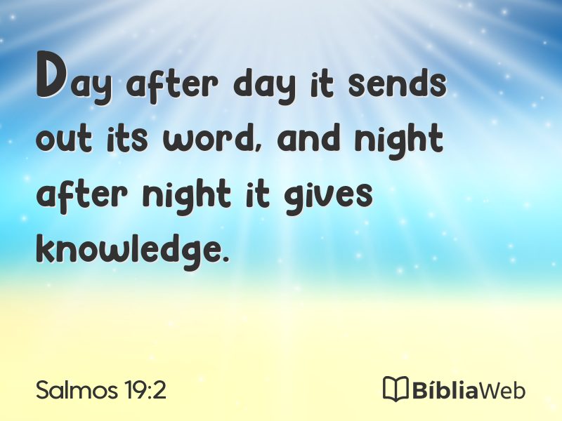Salmos 19:2 em imagem para compartilhar