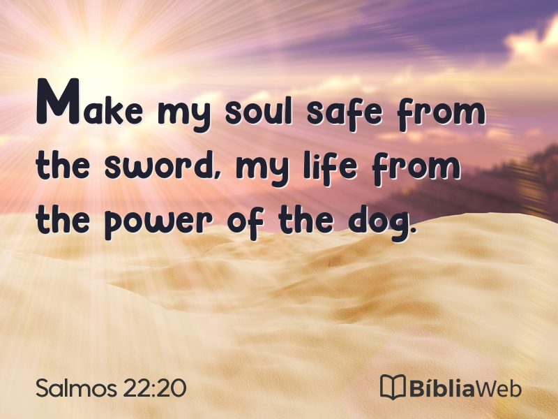 Salmos 22:20 em imagem para compartilhar