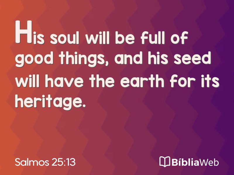 Salmos 25:13 em imagem para compartilhar