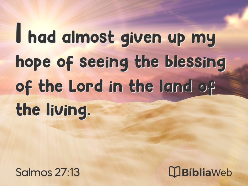 Salmos 27:13 em imagem para compartilhar