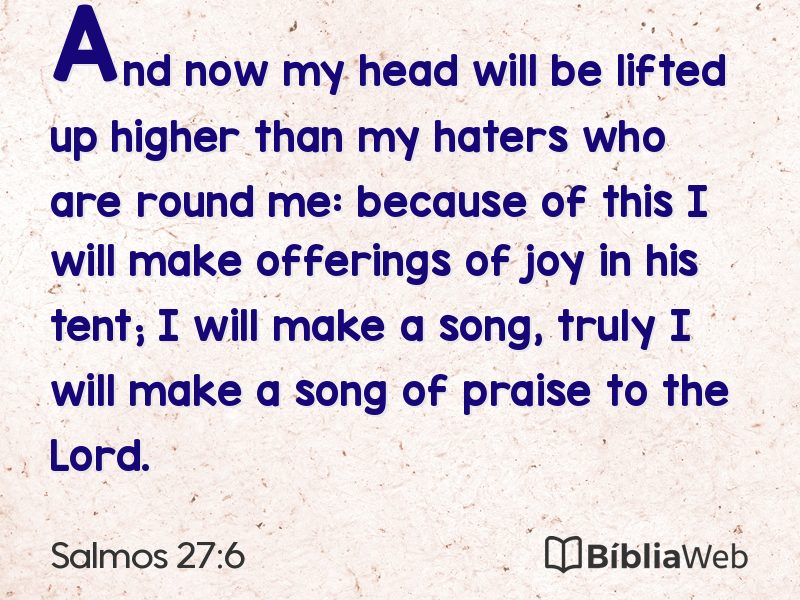 Salmos 27:6 em imagem para compartilhar