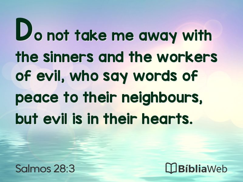 Salmos 28:3 em imagem para compartilhar