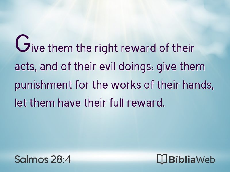 Salmos 28:4 em imagem para compartilhar