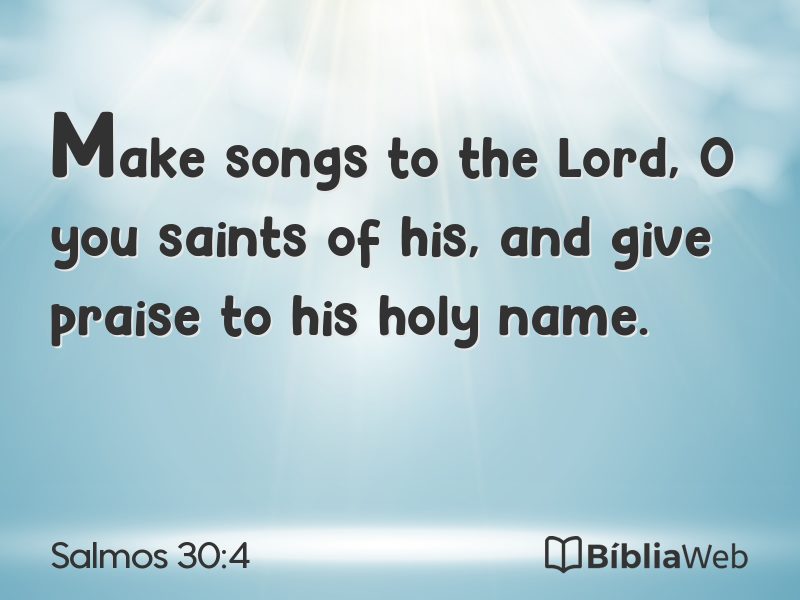 Salmos 30:4 em imagem para compartilhar