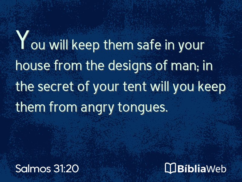 Salmos 31:20 em imagem para compartilhar