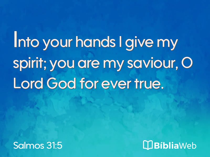 Salmos 31:5 em imagem para compartilhar