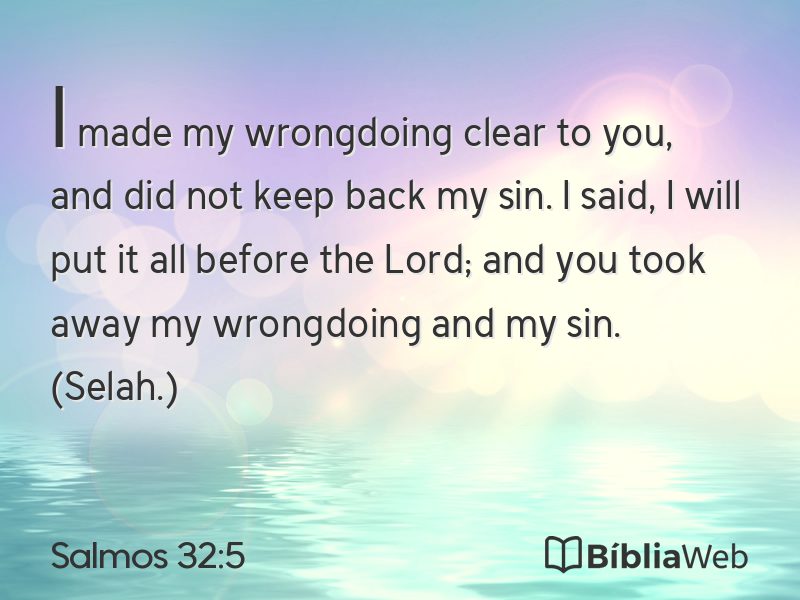 Salmos 32:5 em imagem para compartilhar