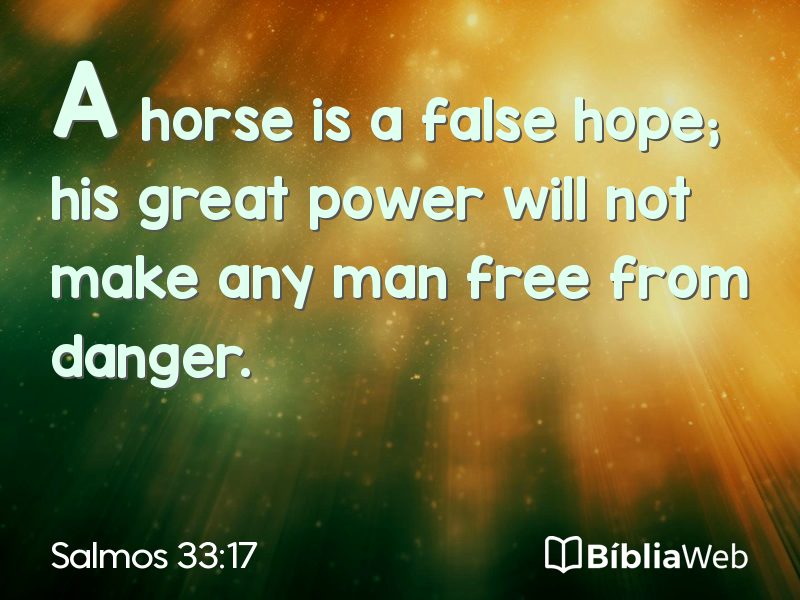 Salmos 33:17 em imagem para compartilhar