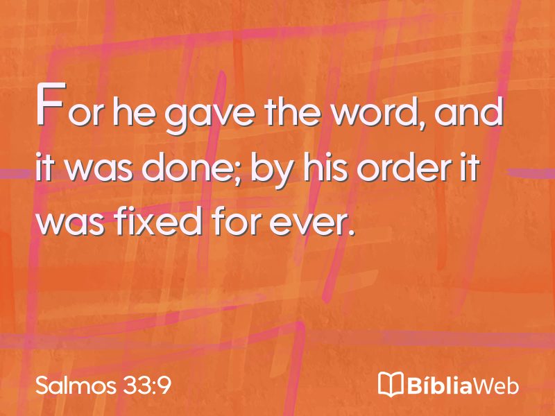 Salmos 33:9 em imagem para compartilhar