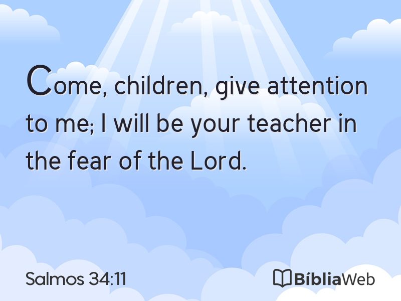 Salmos 34:11 em imagem para compartilhar