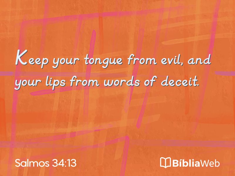 Salmos 34:13 em imagem para compartilhar