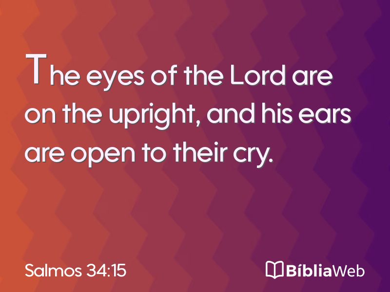 Salmos 34:15 em imagem para compartilhar