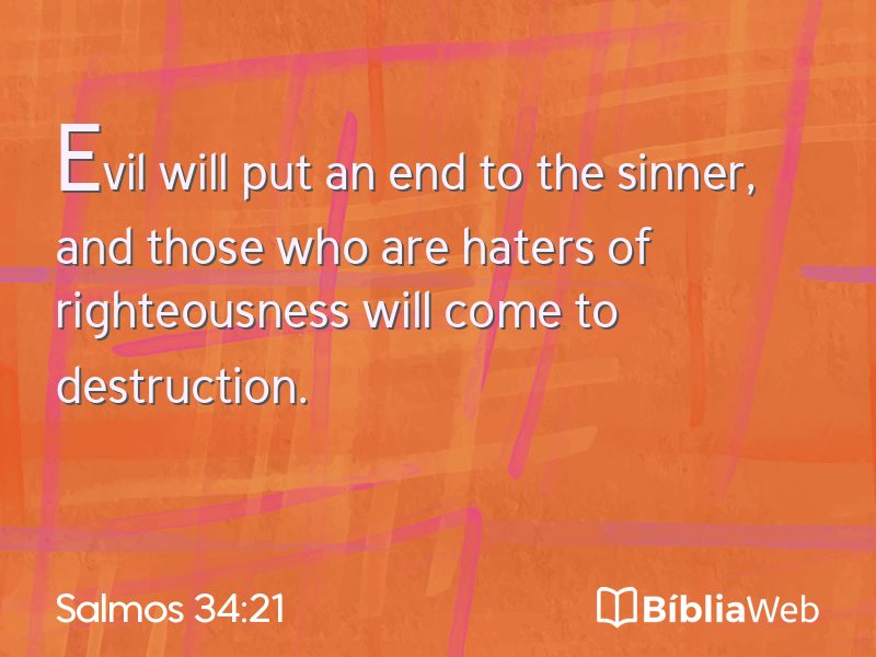 Salmos 34:21 em imagem para compartilhar