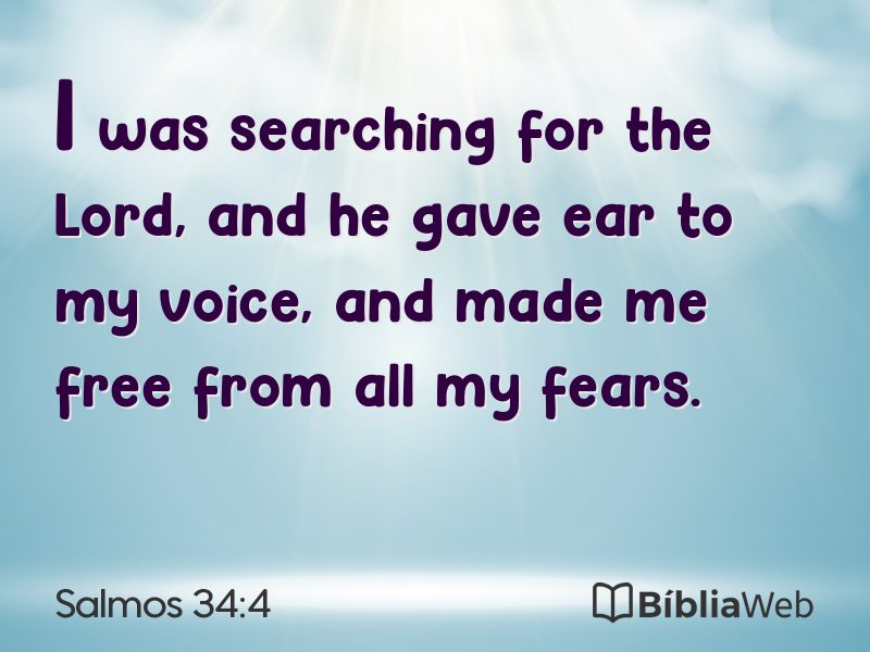 Salmos 34:4 em imagem para compartilhar