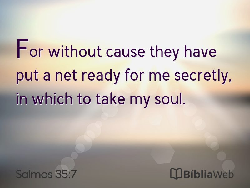 Salmos 35:7 em imagem para compartilhar