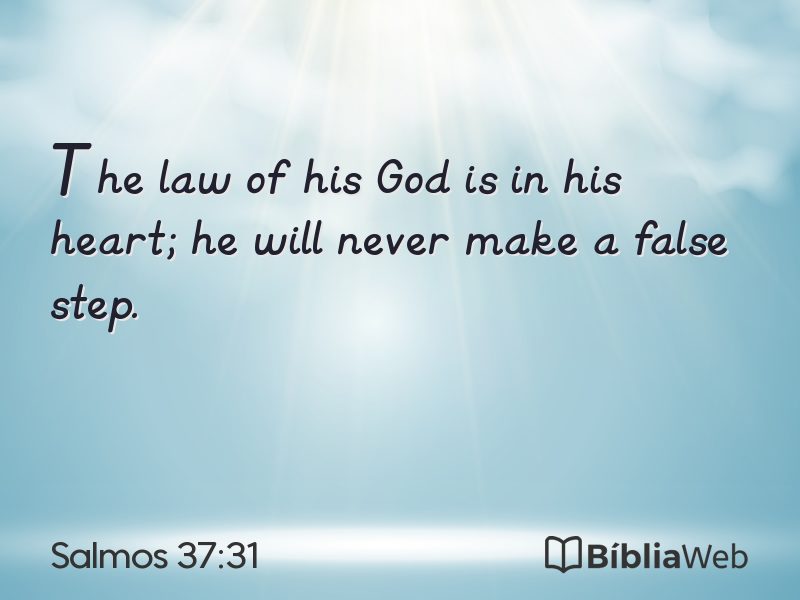 Salmos 37:31 em imagem para compartilhar