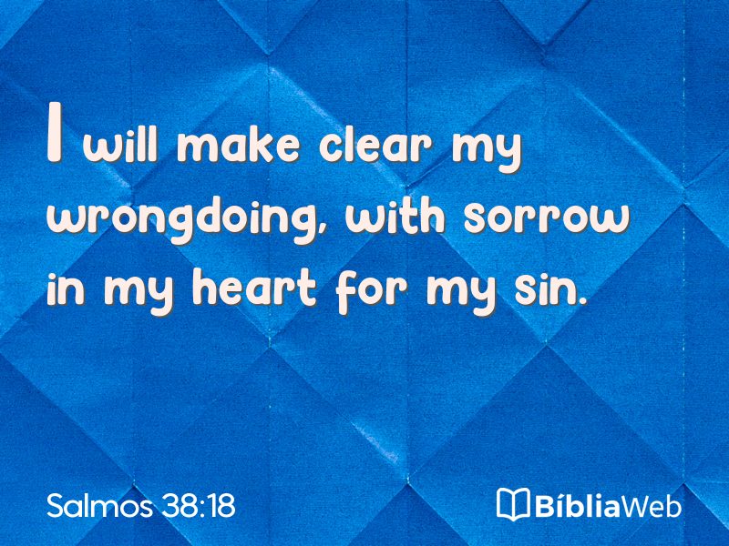 Salmos 38:18 em imagem para compartilhar