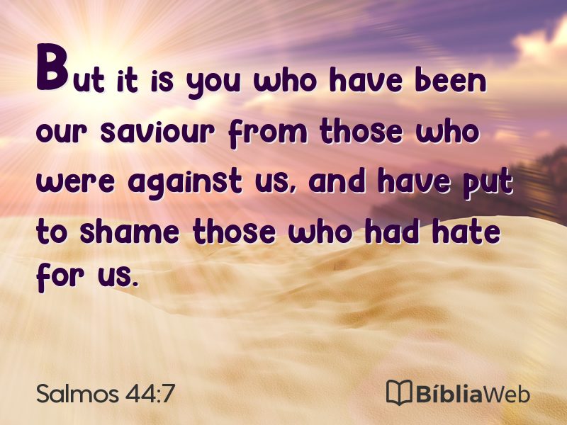 Salmos 44:7 em imagem para compartilhar