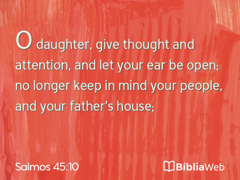 Salmos 45:10 em imagem para compartilhar