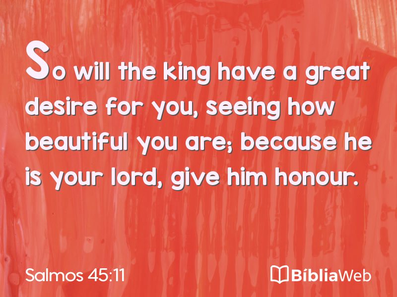 Salmos 45:11 em imagem para compartilhar