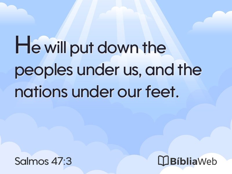 Salmos 47:3 em imagem para compartilhar
