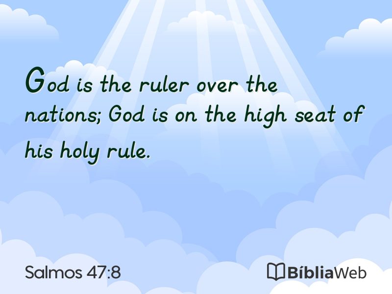Salmos 47:8 em imagem para compartilhar