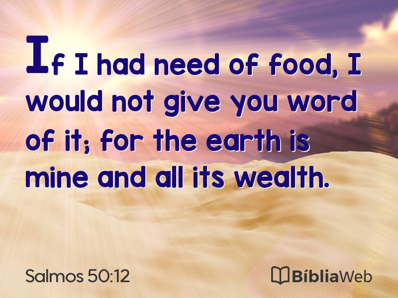 Salmos 50:12 em imagem para compartilhar