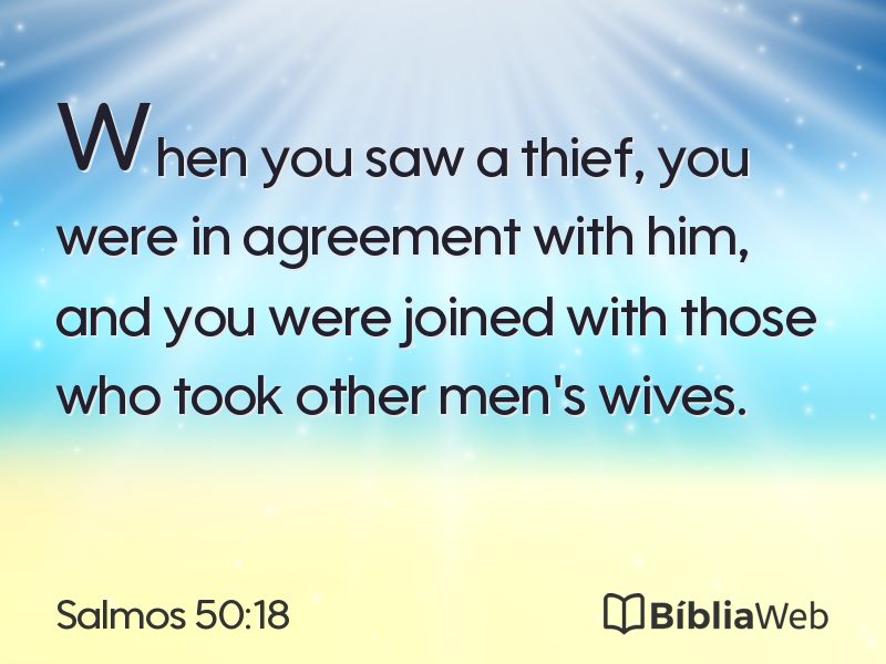 Salmos 50:18 em imagem para compartilhar