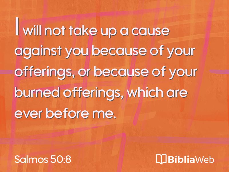 Salmos 50:8 em imagem para compartilhar