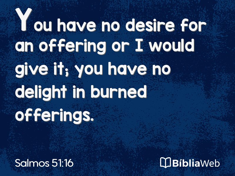 Salmos 51:16 em imagem para compartilhar