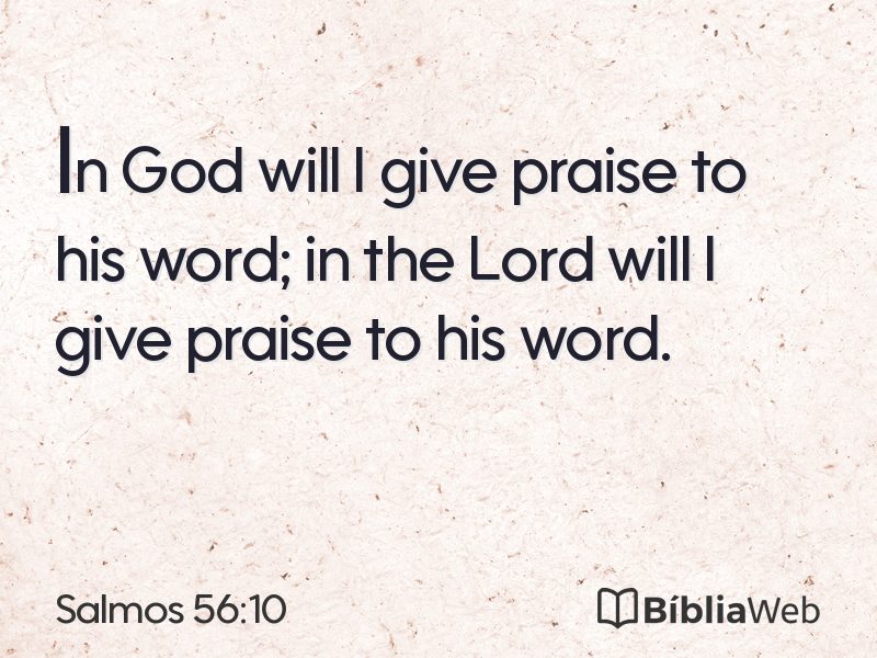 Salmos 56:10 em imagem para compartilhar