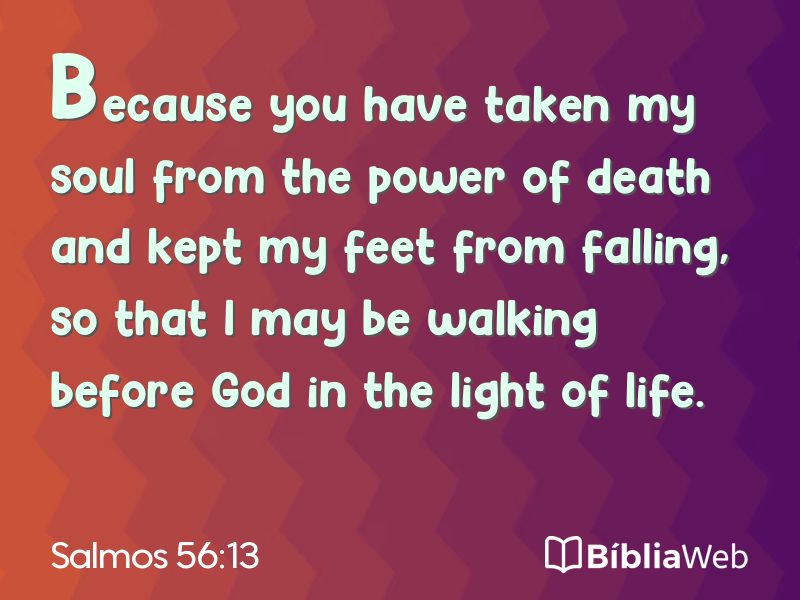 Salmos 56:13 em imagem para compartilhar