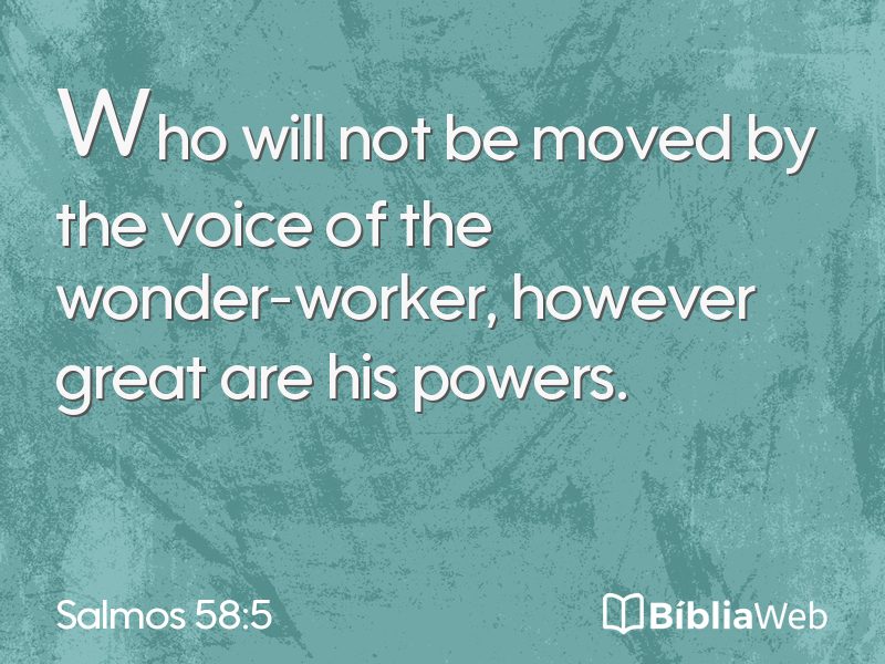 Salmos 58:5 em imagem para compartilhar
