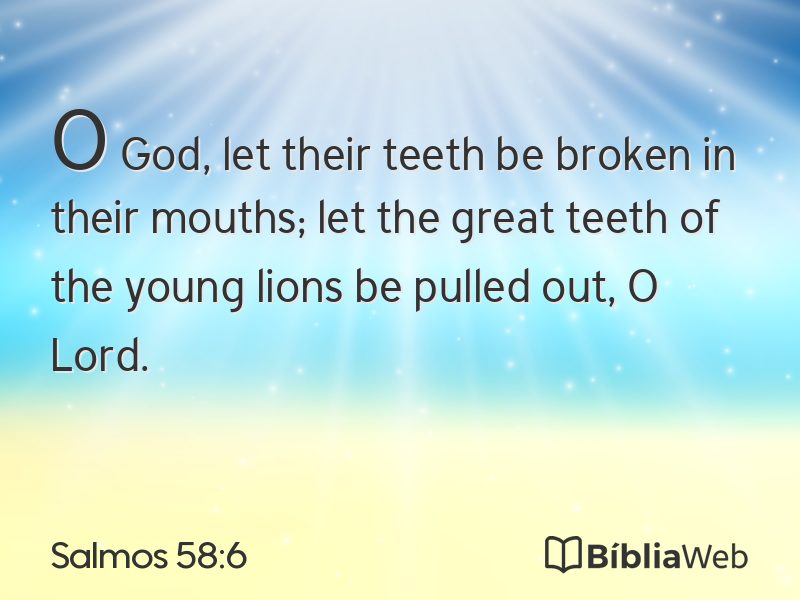 Salmos 58:6 em imagem para compartilhar