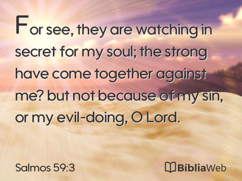 Salmos 59:3 em imagem para compartilhar