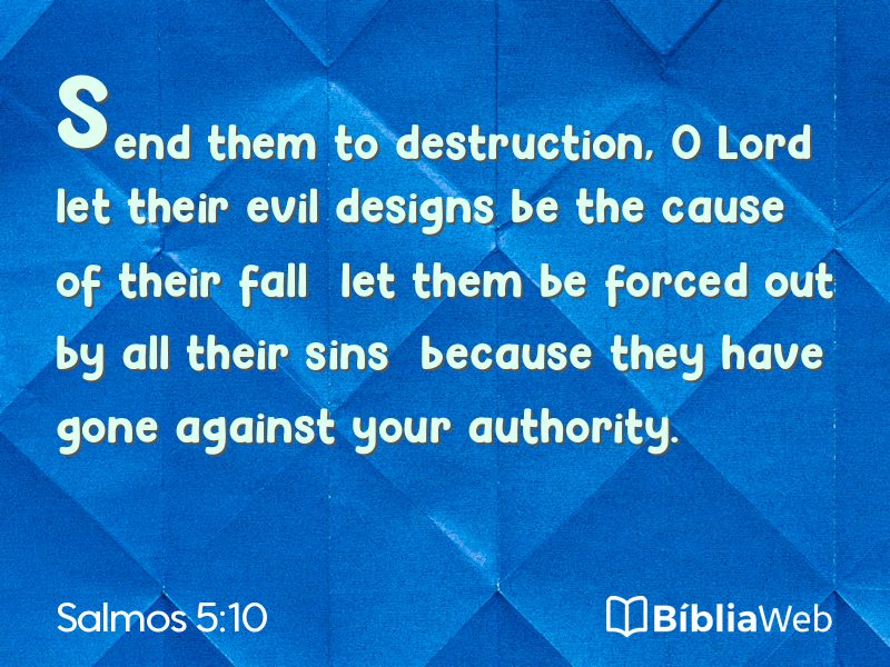 Salmos 5:10 em imagem para compartilhar