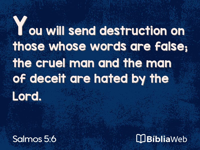 Salmos 5:6 em imagem para compartilhar