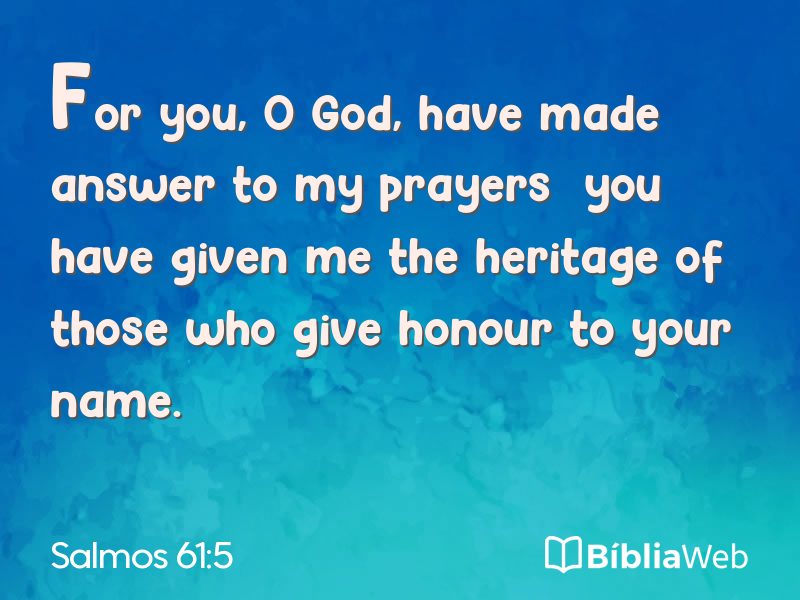Salmos 61:5 em imagem para compartilhar