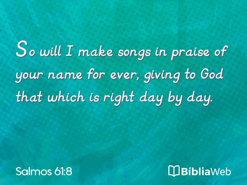 Salmos 61:8 em imagem para compartilhar
