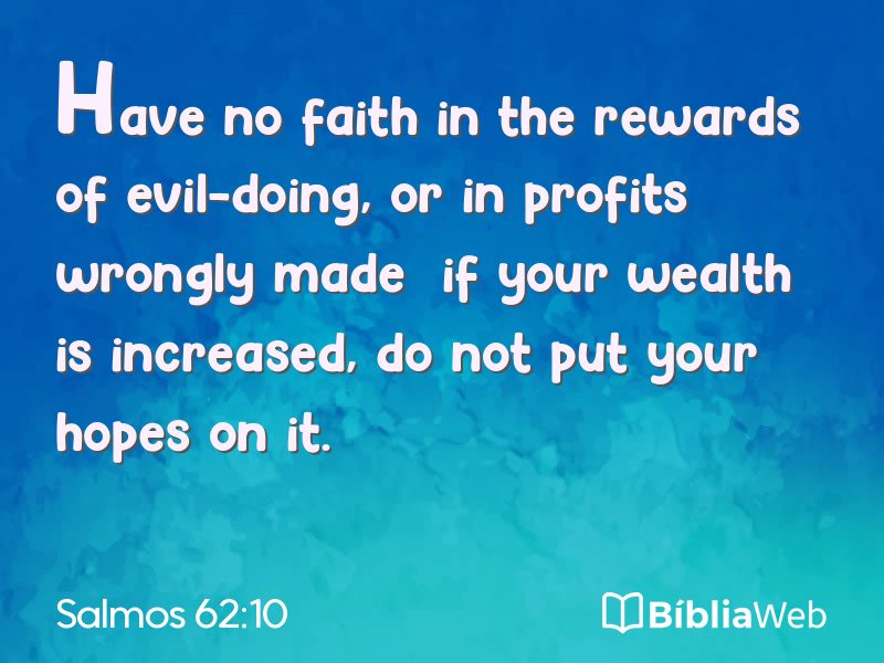 Salmos 62:10 em imagem para compartilhar