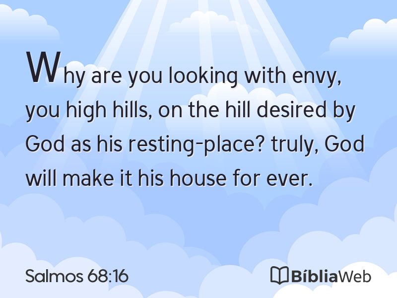 Salmos 68:16 em imagem para compartilhar