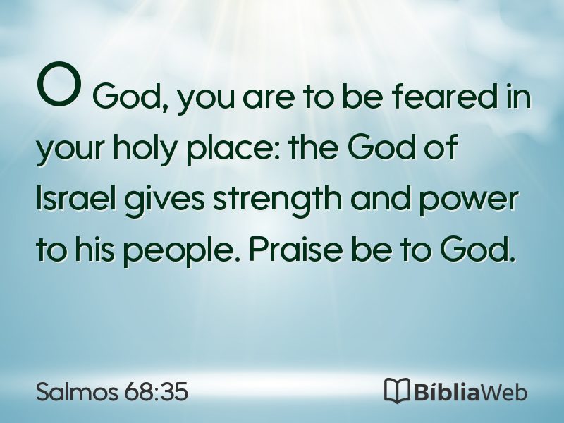 Salmos 68:35 em imagem para compartilhar
