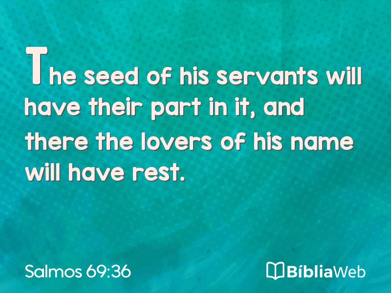 Salmos 69:36 em imagem para compartilhar