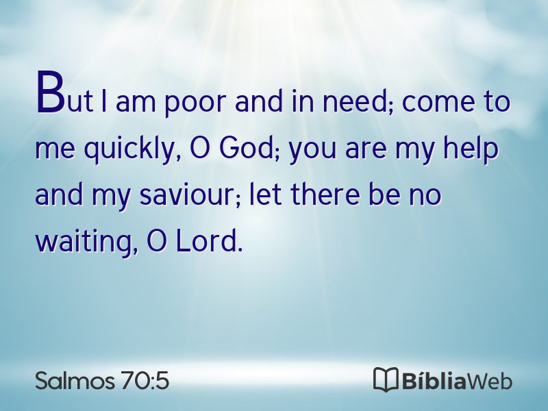 Salmos 70:5 em imagem para compartilhar