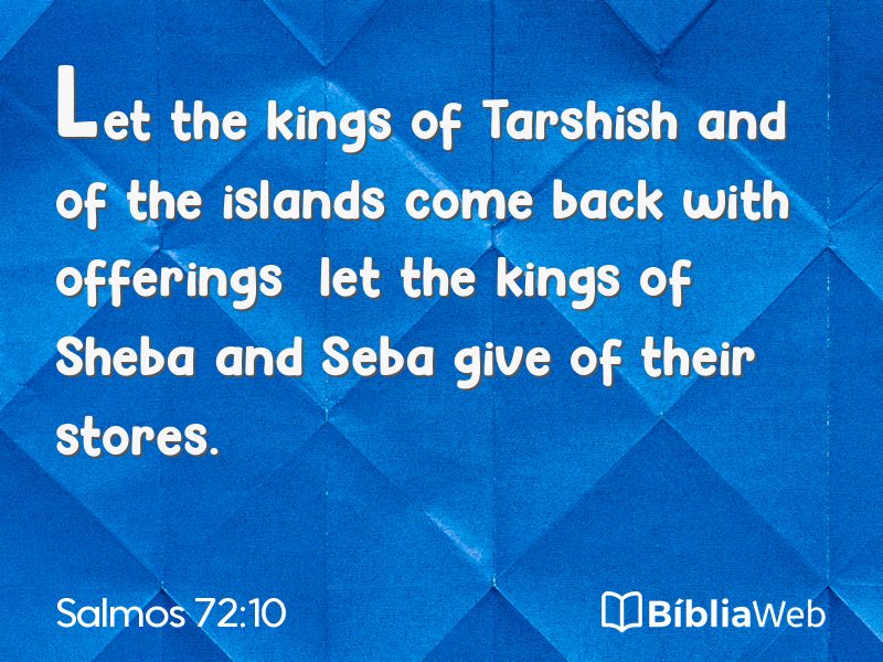 Salmos 72:10 em imagem para compartilhar