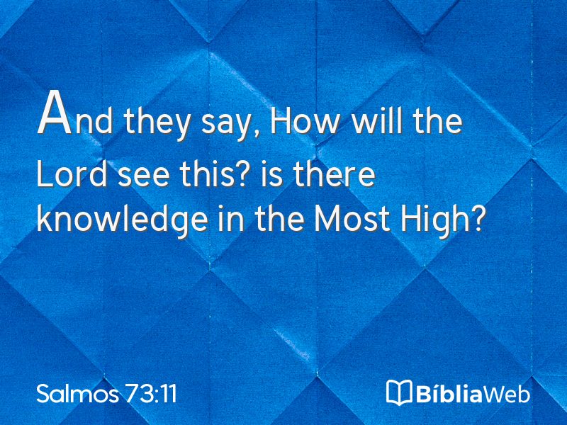 Salmos 73:11 em imagem para compartilhar